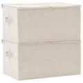 Miniatyrbillede 5 af 11: vidaXL opbevaringskasser 2 stk. 50x30x25 cm stof cremefarvet -  Opbevaringskasser