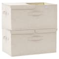 Miniatyrbillede 7 af 11: vidaXL opbevaringskasser 2 stk. 50x30x25 cm stof cremefarvet -  Opbevaringskasser