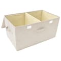 Miniatyrbillede 8 af 11: vidaXL opbevaringskasser 2 stk. 50x30x25 cm stof cremefarvet -  Opbevaringskasser