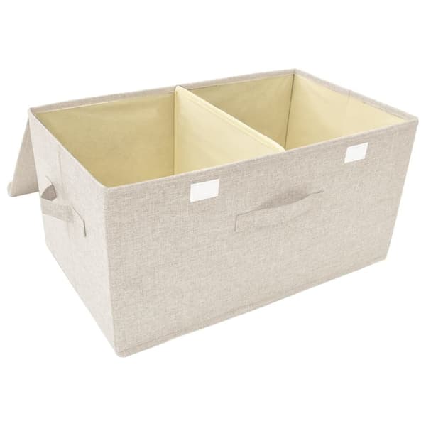 vidaXL opbevaringskasser 2 stk. 50x30x25 cm stof cremefarvet -  Opbevaringskasser