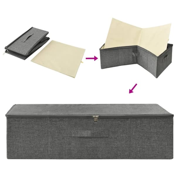vidaXL opbevaringskasse 70x40x18 cm stof antracitgrå -  Opbevaringskasser