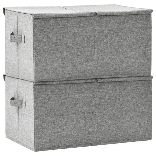 vidaXL Förvaringslåda 2 st tyg 50x30x25 cm grå -  Förvaringslådor