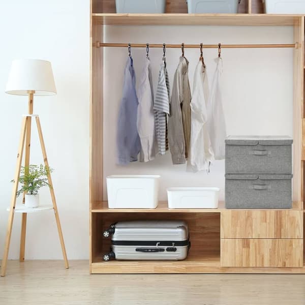 vidaXL Förvaringslåda 2 st tyg 50x30x25 cm grå -  Förvaringslådor