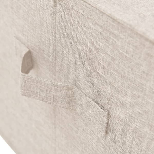 vidaXL opbevaringskasse 50x30x25 cm stof cremefarvet - Opbevaringskasser