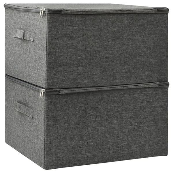 vidaXL opbevaringskasser 2 stk. 43x34x23 cm stof antracitgrå -  Opbevaringskasser