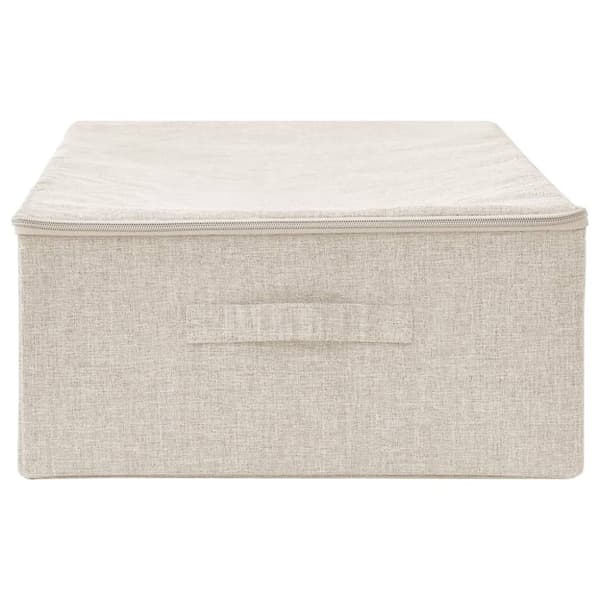vidaXL opbevaringskasse 70x40x18 cm stof cremefarvet -  Opbevaringskasser