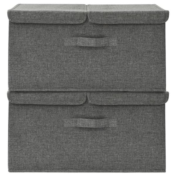 vidaXL opbevaringskasser 2 stk. 50x30x25 cm stof antracitgrå - Opbevaringskasser