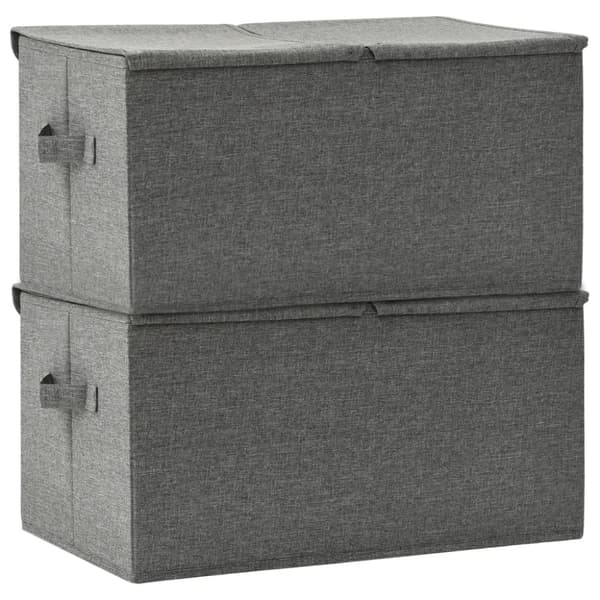 vidaXL opbevaringskasser 2 stk. 50x30x25 cm stof antracitgrå - Opbevaringskasser
