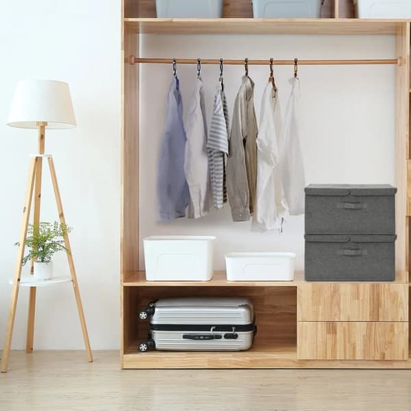 vidaXL opbevaringskasser 2 stk. 50x30x25 cm stof antracitgrå - Opbevaringskasser