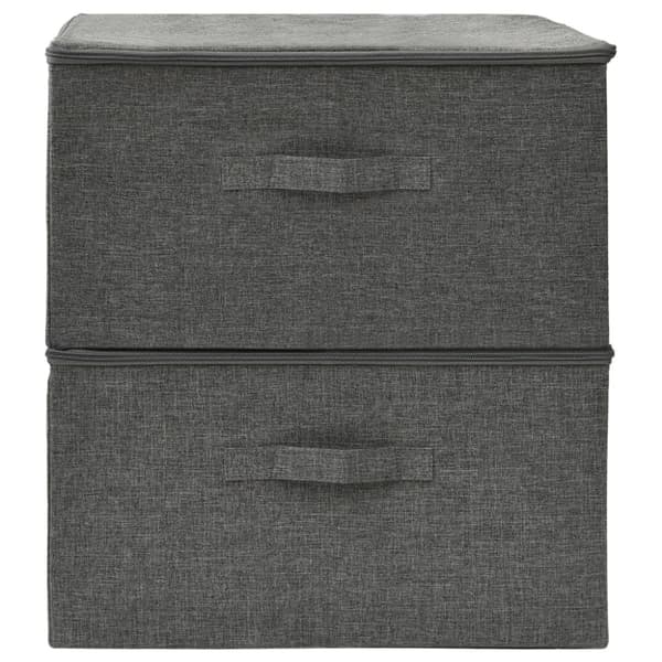 The Living Store opbevaringskasser 2 stk. 43x34x23 cm stof antracitgrå - Opbevaringskasser