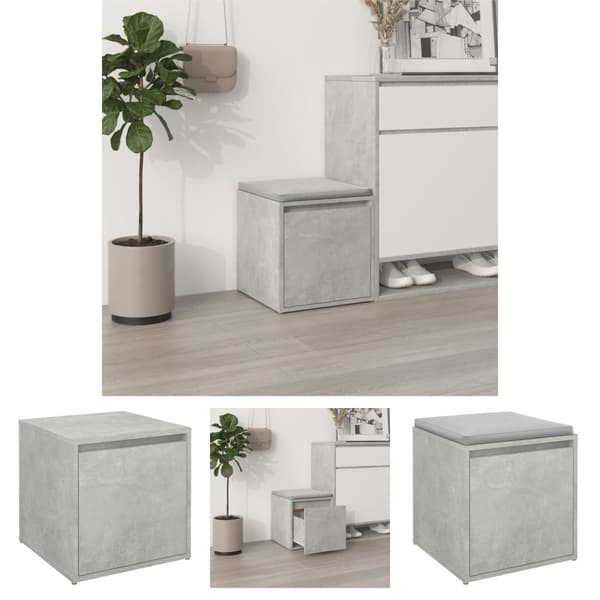 The Living Store opbevaringsskab 40,5x40x40 cm konstrueret træ betongrå -  Opbevaringskasser