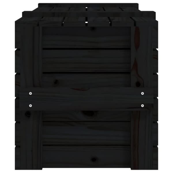 The Living Store opbevaringskasse 91x40,5x42 cm massivt fyrretræ sort -  Opbevaringskasser