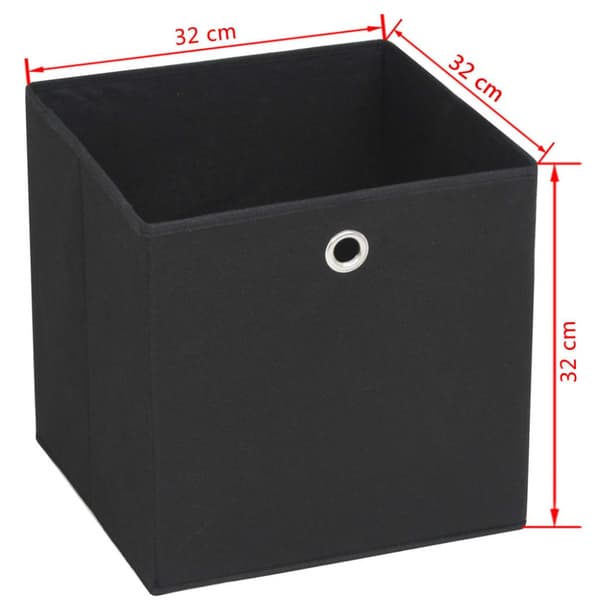 The Living Store opbevaringskasser 10 stk. ikke-vævet stof 32x32x32 cm sort -  Opbevaringskasser