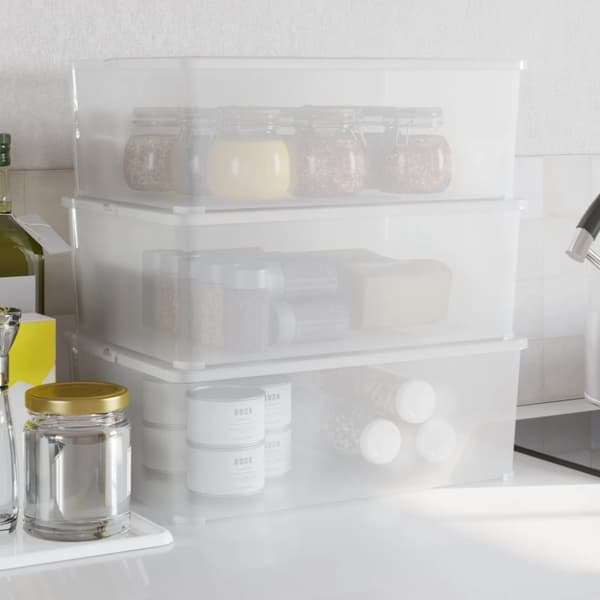 The Living Store Plastlådor 3 st 10 L stapelbara -  Förvaringslådor