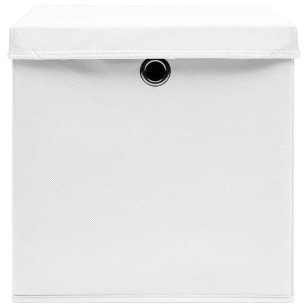 Opbevaringskasser - Living opbevaringskasser med låg 4 stk. 28x28x28 cm hvid