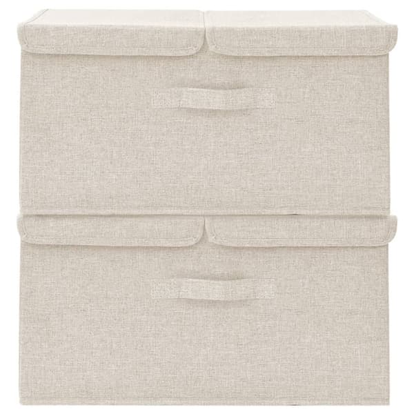 Opbevaringskasser - Living opbevaringskasser 2 stk. 50x30x25 cm stof cremefarvet