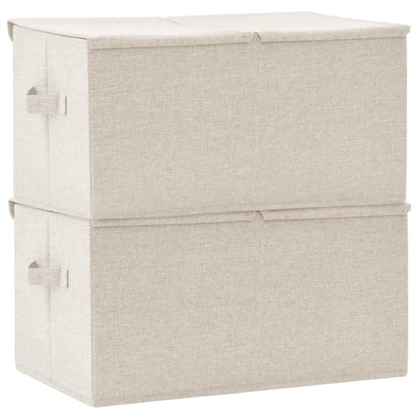 Opbevaringskasser - Living opbevaringskasser 2 stk. 50x30x25 cm stof cremefarvet