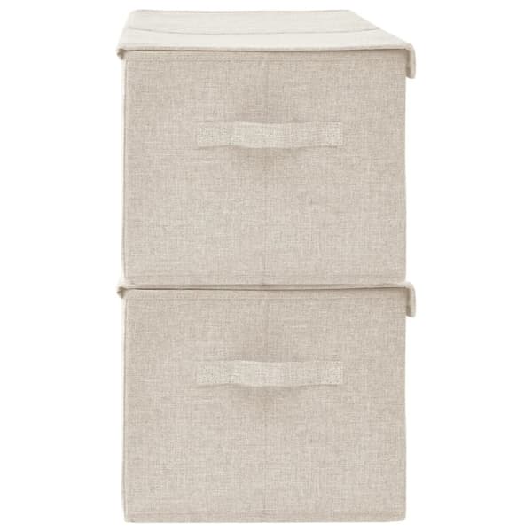 Opbevaringskasser - Living opbevaringskasser 2 stk. 50x30x25 cm stof cremefarvet