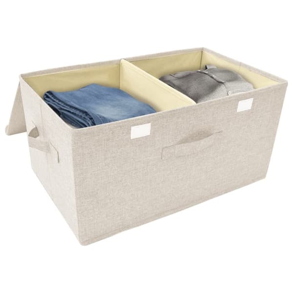 Opbevaringskasser - Living opbevaringskasser 2 stk. 50x30x25 cm stof cremefarvet