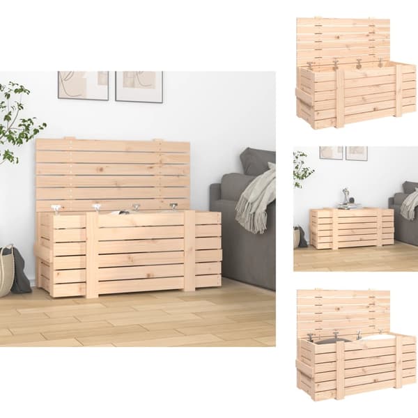 Opbevaringskasser - Living opbevaringskasse 91x40,5x42 cm massivt fyrretræ