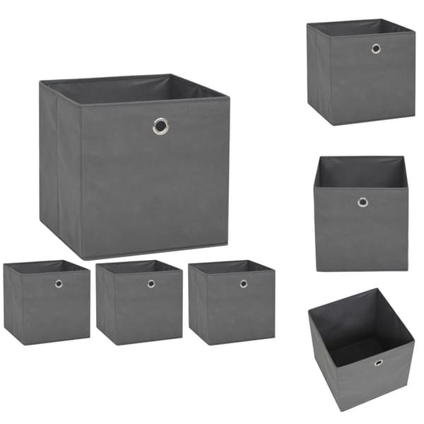 Förvaringslådor - Living Förvaringslådor 4 st non-woven tyg 32x32x32 cm grå
