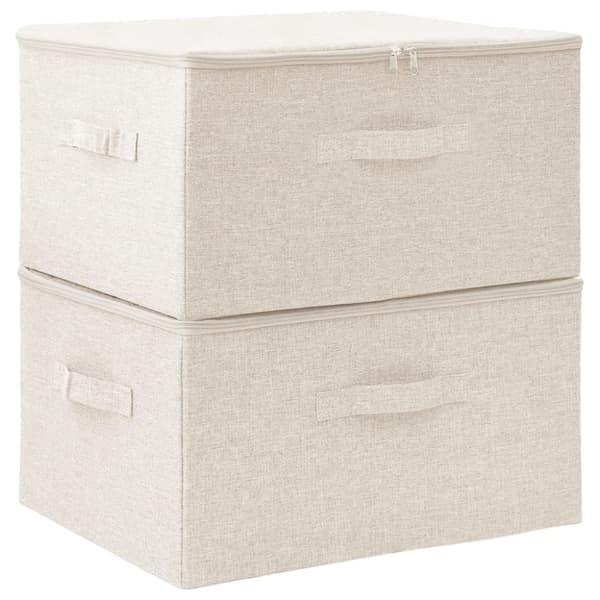 Säilytyslaatikot - Living Säilytyslaatikot 2 kpl kangas 43x34x23 cm kerma