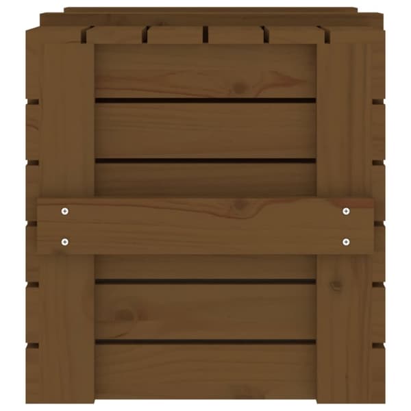 Opbevaringskasser - Living opbevaringskasse 58x40,5x42 cm massivt fyrretræ gyldenbrun