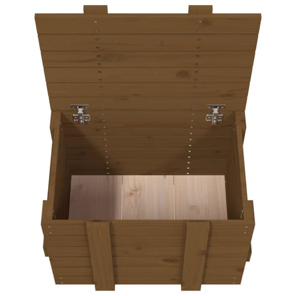 Opbevaringskasser - Living opbevaringskasse 58x40,5x42 cm massivt fyrretræ gyldenbrun