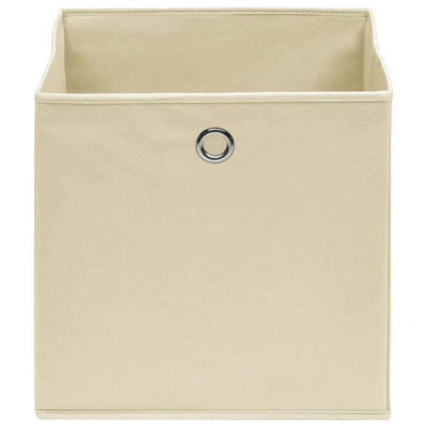 Opbevaringskasser 4 stk. Ikke-vævet stof 28x28x28 cm creme - Opbevaringskasse - Opbevaringskasser - Home & Living