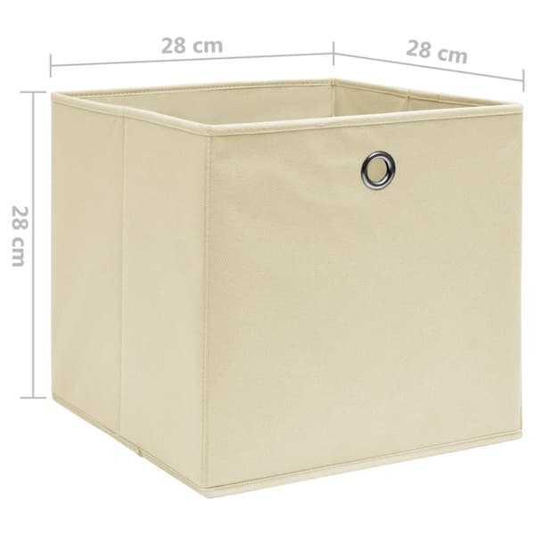 Opbevaringskasser 4 stk. Ikke-vævet stof 28x28x28 cm creme - Opbevaringskasse - Opbevaringskasser - Home & Living