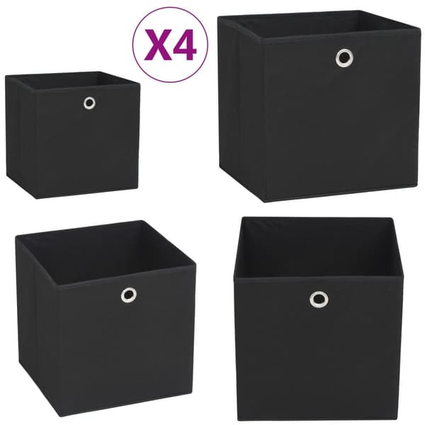 Förvaringslådor 4 st non-woven tyg 28x28x28 cm svart - Låda - Lådor - Home & Living