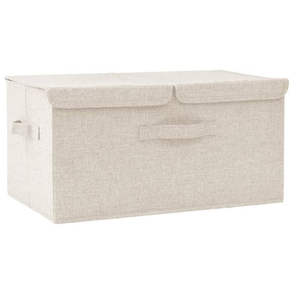 Opbevaringskasse 50x30x25 cm stof cremefarvet - Opbevaringskasse - Opbevaringskasser - Home & Living