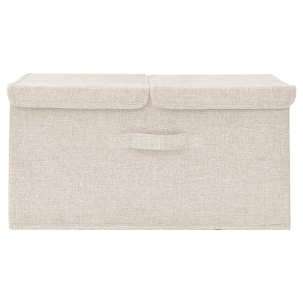 Opbevaringskasse 50x30x25 cm stof cremefarvet - Opbevaringskasse - Opbevaringskasser - Home & Living