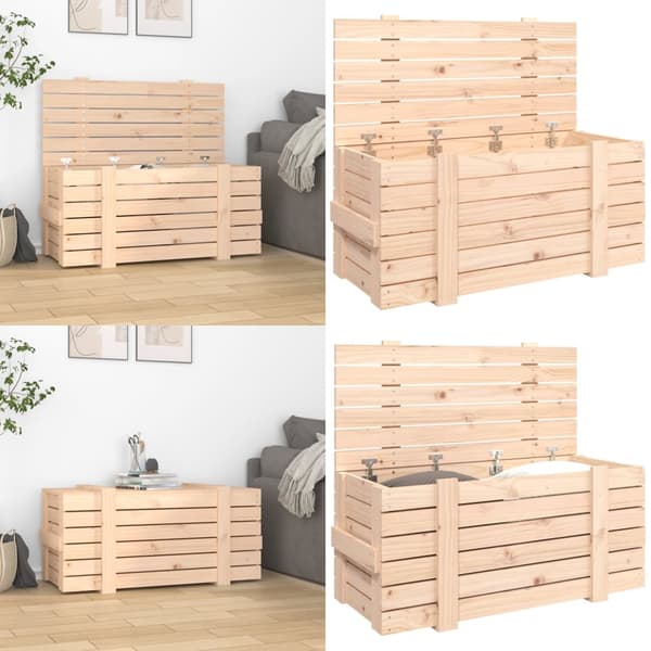 Opbevaringskasse 91x40,5x42 cm massivt fyrretræ - Opbevaringskasse - Opbevaringskasser - Home & Living