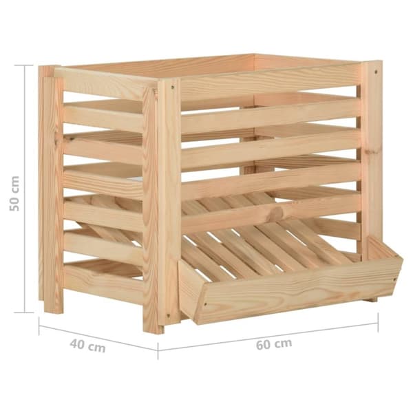 Kartoffelkasse 60x40x50 cm massivt fyrretræ - Kartoffelkasse - Kartoffelkasser - Home & Living
