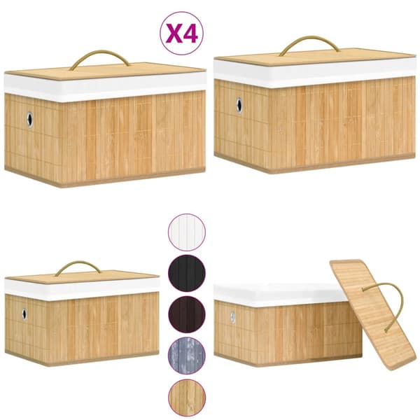 Förvaringslådor bambu 4 st - Förvaringslåda - Förvaringslådor - Home & Living