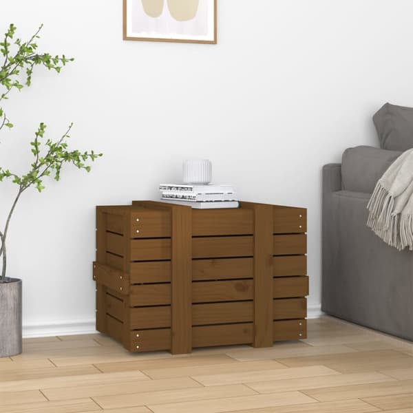 Opbevaringskasse 58x40,5x42 cm massivt fyrretræ gyldenbrun - Opbevaringskasse - Opbevaringskasser - Home & Living