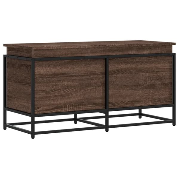 vidaXL opbevaringsboks med låg 100x40x51,5 cm konstrueret træ brunt eg