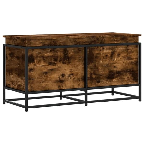 vidaXL Säilytyslaatikko kannella savutammi 100x40x51,5 cm tekninen puu