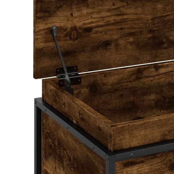 vidaXL Säilytyslaatikko kannella savutammi 100x40x51,5 cm tekninen puu