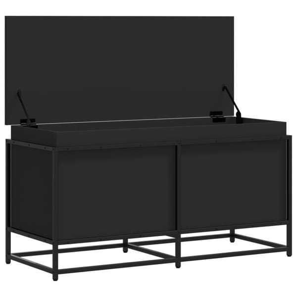 vidaXL opbevaringsboks med låg 100x40x51,5 cm konstrueret træ sort