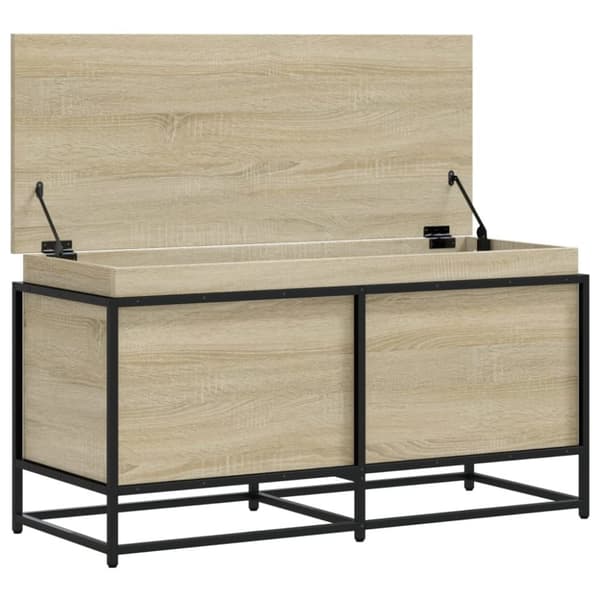 vidaXL opbevaringsboks m. låg 100x40x51,5 cm konstrueret træ sonoma-eg
