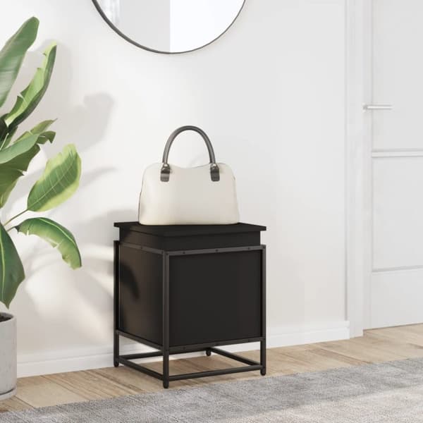 vidaXL Förvaringslåda med lock svart 40x40x51,5 cm konstruerat trä