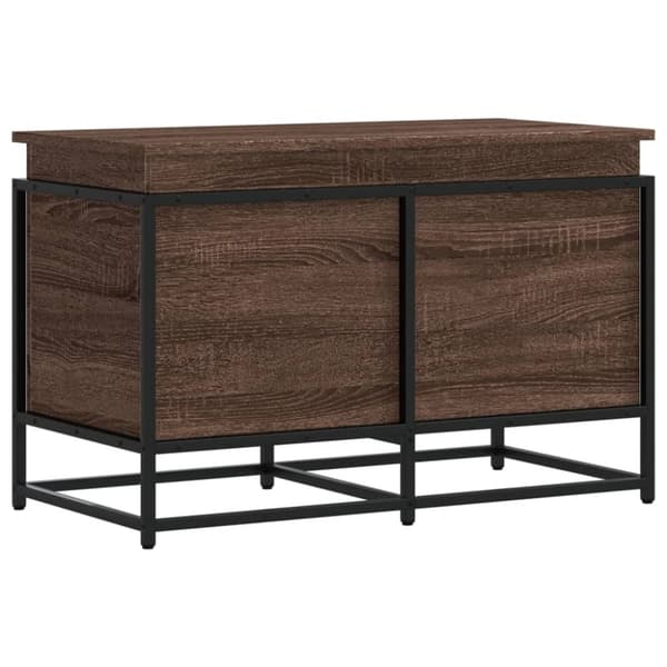 vidaXL Oppbevaringsboks med lokk brun eik 80x40x51,5 cm konstruert tre