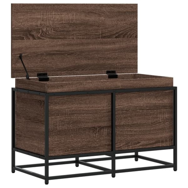 vidaXL Oppbevaringsboks med lokk brun eik 80x40x51,5 cm konstruert tre