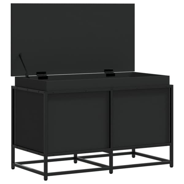 vidaXL Oppbevaringsboks med lokk svart 80x40x51,5 cm konstruert tre
