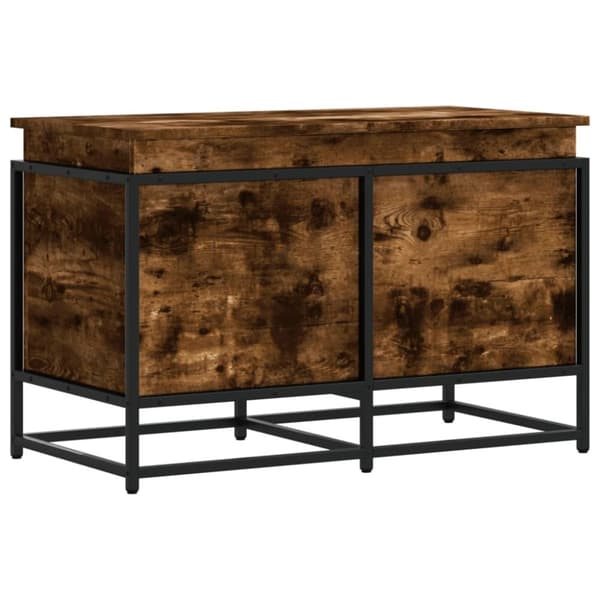 vidaXL Oppbevaringsboks med lokk røkt eik 80x40x51,5 cm konstruert tre