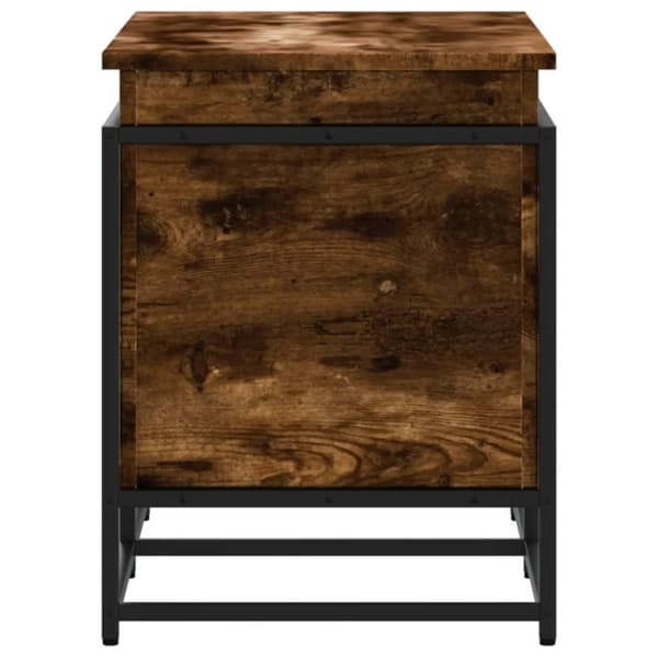 vidaXL Oppbevaringsboks med lokk røkt eik 80x40x51,5 cm konstruert tre