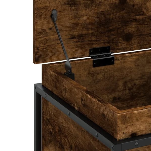 vidaXL Oppbevaringsboks med lokk røkt eik 80x40x51,5 cm konstruert tre