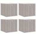 Miniatyrbild 3 av 11: vidaXL Vikbar förvaringslådor 4 st brun 32x32x32 cm non-woven tyg